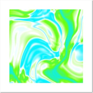 preppy trendy spring pastel aqua blue mint green Swirl Posters and Art